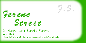 ferenc streit business card